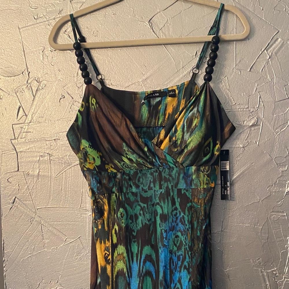 Milano Vibrant Multicolor Maxi Sun Dress with Beaded Straps
